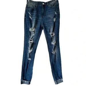 Flamingo Distressed Cuffed Jeans
